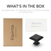 Ravinte 25 Pack 1-3/16 Inch Matte Black Kitchen Square Cabinet