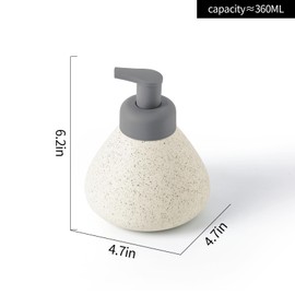 Bathroom soap Dispenser, Nordic high-end Ceramic Hand sanitizer, Travel Light Luxury Foam Lotion Bottle, Dispenser Bottle, Body wash, Detergent (Beige, Short conical Shape)
