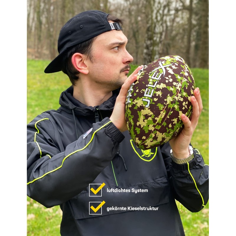 JELEX Touchdown American Rubber Football with Classic Stitching and Excellent