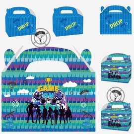 CNMOAOAGS 12Pcs Video Game Happy Birthday Decorations, Video Games Llama Birthday Party Favors Gift Boxes for Boys and Girls Kids Party Theme Supplies