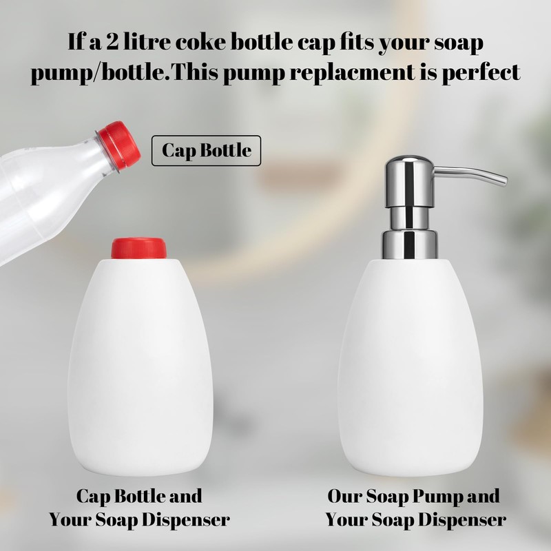 Stainless Steel Soap Dispenser Pump Replacement for Standard 28/400 Thread