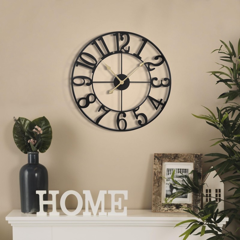 LEIKE Large Wall Clock, 18.5" Silent Non-Ticking, Battery Operated, Oversized,