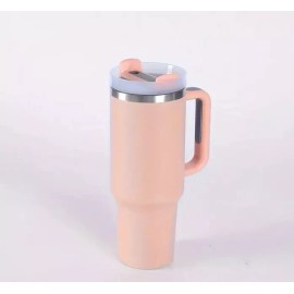 GLLifeStyles Pink 40 Oz Tumbler With Handle, Double Wall Insulation , 304 SS, Straw & Lid