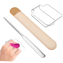 OHPHCALL Custom Mixing Palette for Foundations Acrylic Makeup Mixing Tray Stainless Steel Spatul