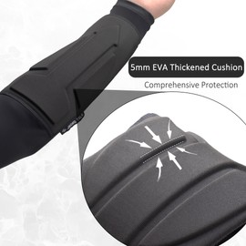 Protector de manga elástica para antebrazo ligero con cierre táctil ajustable para tiro con arco (acolchado grueso)