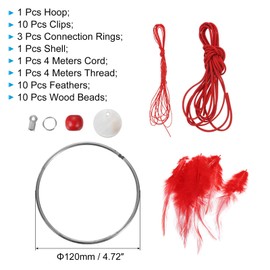 PATIKIL DIY Dream Catcher Kit Making Dream Catcher Supplies Wall Hanging Handmade Dream Catcher Kit for Beginners Style 3 Red