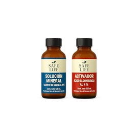 Kit CDS, Solución Mineral clorito de sodio 28% y Activador acidoclorhidrico 4%, 125 ml, Rinde 6.5 L