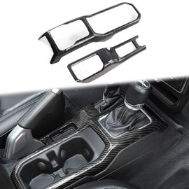Barong for Jeep Wrangler JL JLU Gladiator JT 2018-2026 Inerior Accessories Center Console Gear Shift Panel Cup Holder Cover Trim - Carbon Fiber