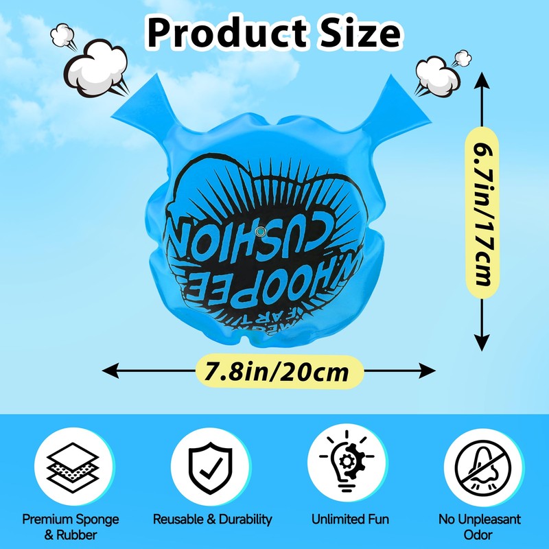 Self Inflating Whoopie Cushion, 6" Woopie Cushion, Woopy Pad for