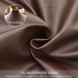 Leather PU Bed Headboard Slipcover for Queen Full Cal King, Waterproof Stretch Headboard Cover Thicken Dustproof Protector Cover for Home Decor Washable,Brown (Color : Brown, Size : Cal King:71in)
