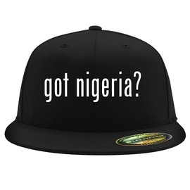 got Nigeria? - Embroidered Adjustable Fit Structured Flat Bill Fitted Hat | Trendy Baseball Cap for Men and Women | Modern Cap in Snapback Closure | Black | Large/X-Large