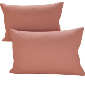 Federe, Coppia Federe Cuscini, Federe Copricuscini, Copricuscini, 100% Cotone Fibra Naturale, Cipria 2X Federe 52x82 cm