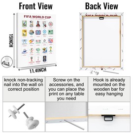 Soccer Gifts Canvas Wall Art Framed Art Football Gifts Football Room Decor Sports Paintings Soccer Coach Gifts Wall Decor Prints Picture for Boys Room Gallery Sports Club Home Decor 11.4×15 inch