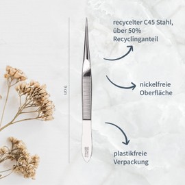 Niyok® Splinter tweezers • Tweezers with extra fine tip • Rustproof and durable • For removing splinters and ingrown hair • Pointed tweezers for splinters • Made in Germany