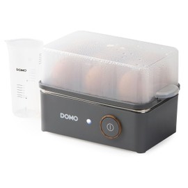 DOMO DO9283EK Egg Boiler for 6 Eggs 'Wood You' - 400 W, Matt Grey