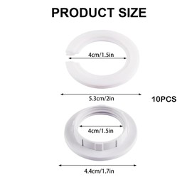 10 PCS Lampshade Reducer Ring Set, E27 to E14 Lamp Shade Reducer Ring, Light Shade Adapter Reducer Ring, Plastic Replacement 42mm to 29mm Screw Light Fitting Adapter, 2 Sizes Five Pieces Eac