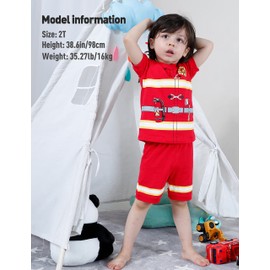 A&J DESIGN Kids Fireman Costume Boys Pajamas Sets 5T
