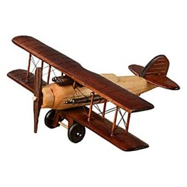 Tagtight Aeroplane Model, Vintage Double Decker Model Toy, Retro Plane Model Handicraf, Miniature Plane Model Desktop, Photo Props, Souvenir, Collectible, 35 x 31 x 10 cm