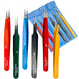 6 Pc Kit Of Jewelry Repair Tweezers Jewelry Nipper Repair Hand Tool Diy Soldering, Electronic Device Repair, Jewelry Crafting (Cynamed)
