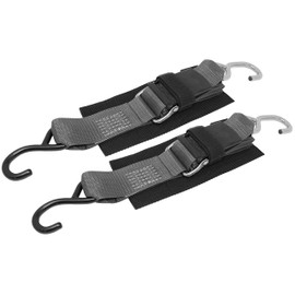 CustomTieDowns 2 Pack, 2 Inch x 4.5 Foot Quick Release Transom Strap. (Gray)