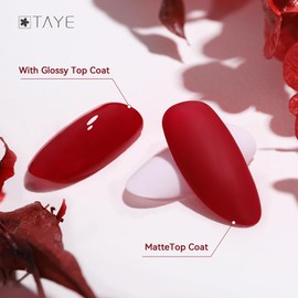 TAYE Dark Red Gel Nail Polish, 1Pcs Wine Red Nail Polish High Gloss, Soak Off U V Light Cure Gel Polish for Nail Art Manicure Salon DIY at Home, Color 2996