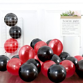 Red and Black Balloons, 20pcs 12inch Red Latex Balloons Black Balloons, Party Balloons for Wedding Graduation Engagement Baby Shower Birthday Party Decorations