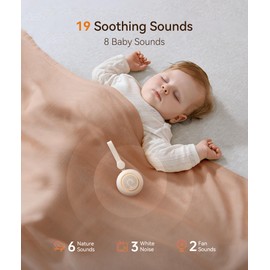 Dreamegg Sound Machine Baby- Portable White Noise Machine for Baby, 19 Soothing Sounds, Timer, Sound Machine for Sleeping with Nursery Light for Travel Quick Clips on Stroller, Baby Shower Registry
