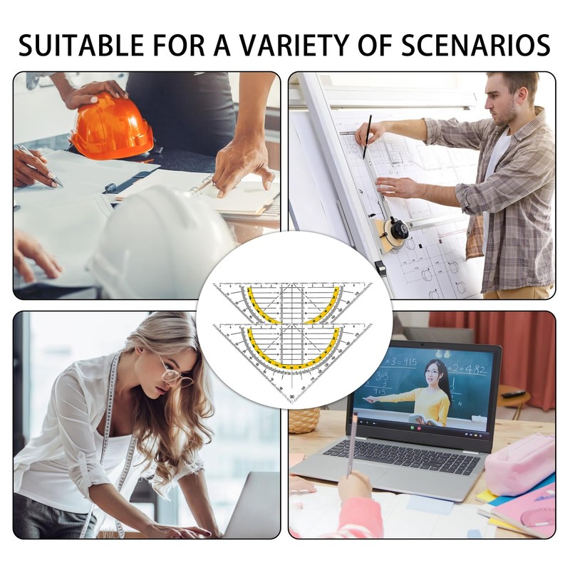 ZIOYA Set Square Plastic Geometry Triangle Flexible Set Square Drawing