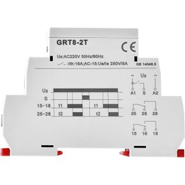 GAEYAELE Double Delay on Timer Relay AC230V 2*SPDT 16A Relay Din Rail Type Time Delay Relay(GRT8-2T,AC230V)