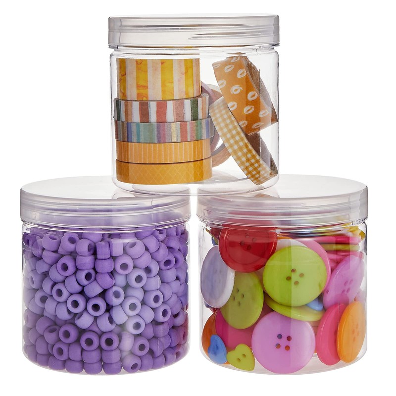 Juvale Slime Containers with Lids - 8 Pack Clear Plastic