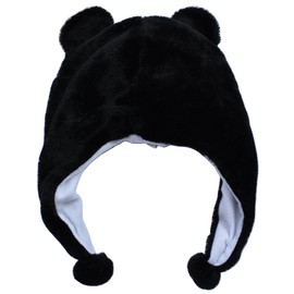JOYHY Unisex Winter Plush Ear Flap Animal Hats Black Bear