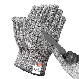 DEYAN Cut Resistant Gloves - 2 Pairs Food Grade Safety Cutting Gloves, Level 5 Protection, Used for Meat Cutting, Oyster Shucking, Wood Carving, Gardening (Small)