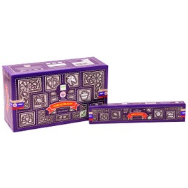 EARTH Satya Super Hit Purple Beauty Incense Sticks 15 GMS (Pack of 12) (Green Certified) Indian Perfumed Hand Rolled Agarbatti Perfect for Worship,Therapy, Relaxation, Medication.