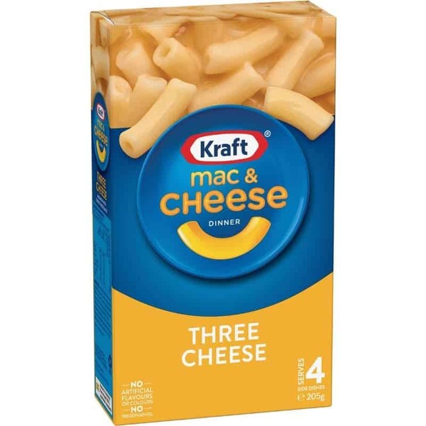Kraft Mac & Cheese Macaroni Pasta Three Cheese Instant Noodles