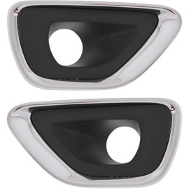 For Jeep Grand-Cherokee Fog Light Trim 2014 2015 2016 Driver & Passenger Side Pair/Set | Black & Chrome | w/Chrome Trim | DOT/SAE | CH1038147 + CH1039147