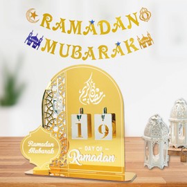 Ramadan Advent Calendar, Ramadan Decorations for Home, Acrylic Desktop Eid Calendar Decorations, Ramadan Gift for Kids, Countdown Calendars Decorations