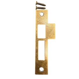 6" Antique Brass Door Strike Plate, Keeper, Striker, Solid Brass, Antique/Vintage Mortise Lock Replacement for 5-7/8" - 6-1/4" (Antique Brass) 600AB