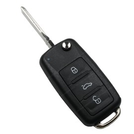 Car Key Case, 3 Buttons Car Remote Control, Replacement Key Shell with Folding Key, Key Shell Accessories Compatible with VW Golf Tiguan, Key Shell Car Key Case