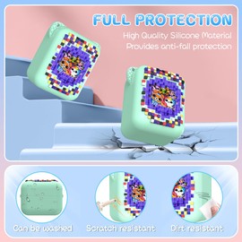 BEARDDO Silicone Case for Bitzee Interactive Toy Digital Pet Case, Kids Protective Cover Green Skin Sleeve with Lanyard for Bitzee Virtual Electronic Pets Accessories Gift (Green)