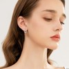 MOOFUN Earrings Silver 925 Hoop Earrings with Zircon Double Ellipse