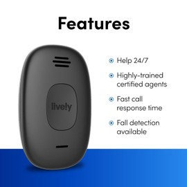 Lively Mobile2 - Medical Alert Device - 24/7 Emergency Help - Waterproof - with Optional Fall Detection - Lanyard Included - for Greater Independence