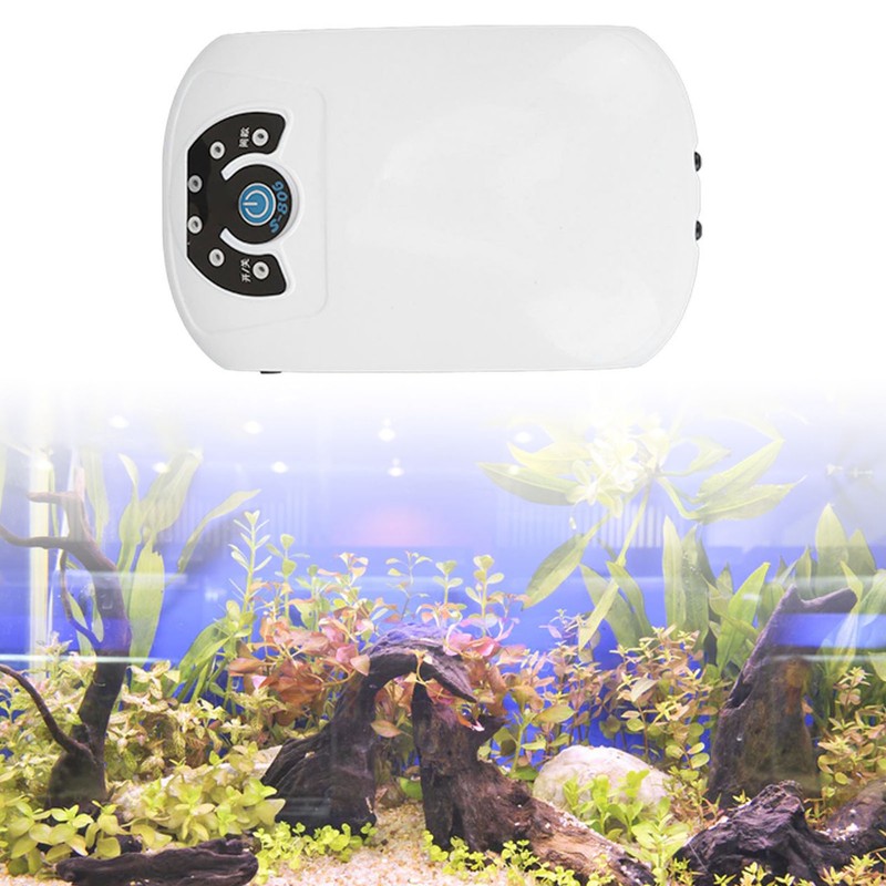 Aquarium Oxygen Pump Silent 2 Outlets Small Portable Fish Tank