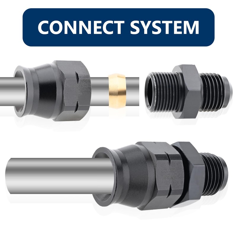 STPCTOU 6AN Male Flare to 3/8" Hardline Tube Fuel Fitting