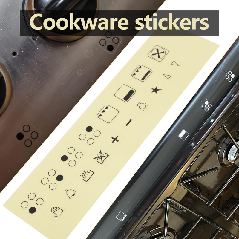 EMSea Pack of 4 Stove Stickers Oven Stickers Labels Markings