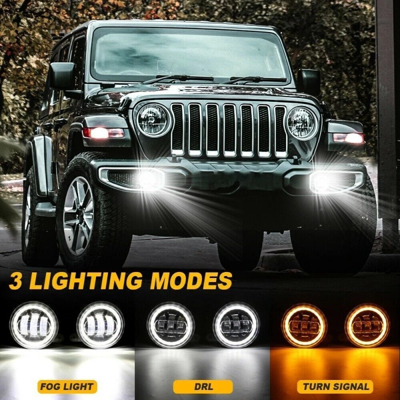AQJ 4inch Round 60W LED Fog Lights Front Bumper For