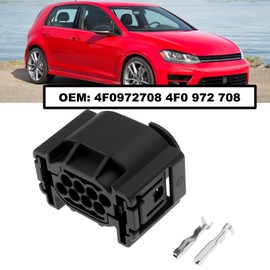 eMagTech 1 Set 8 Pin Radar Sensor Stecker mit Terminal Gummi Stecker 4F0972708 Kompatibel mit VW