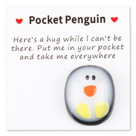 Pocket Penguin Hug, GLADFRESIT A Little Pocket Penguin Hug, Mini Cute Penguin Gifts Encourage Penguin Keepsake Ornament for Lover Friends Family