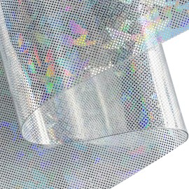 12*53inch Holographic Transparent Jelly Vinyl Clear Waterproof Synthetic TPU Leather Fabric for Hair Bows Earrings AccessoriesColor: 420-03, Specifications: 30*135cm