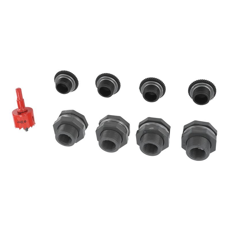 3/4 Inch Rain Barrel Bulkhead Fitting Kit with Plugs Hole