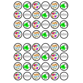 48 Good Luck Edible Cupcake Toppers, Premium Thickness SWEETENED VANILLA, Wafer Card Mini Cupcake Decorations